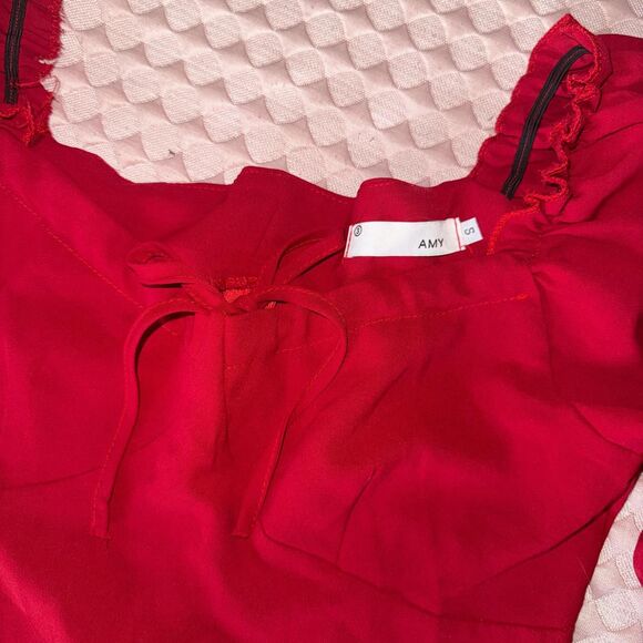 Red Bustier style Crop top - Picture 3 of 4